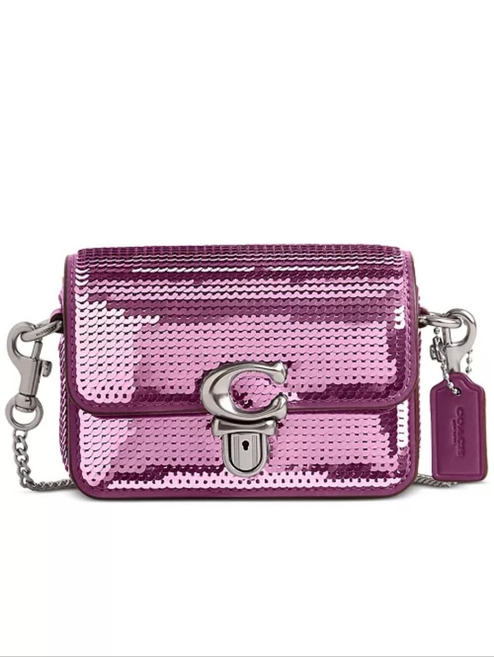 Coach CM429 Mini Shoulder Sequin Studio 12 Pink Crossbody NWOT